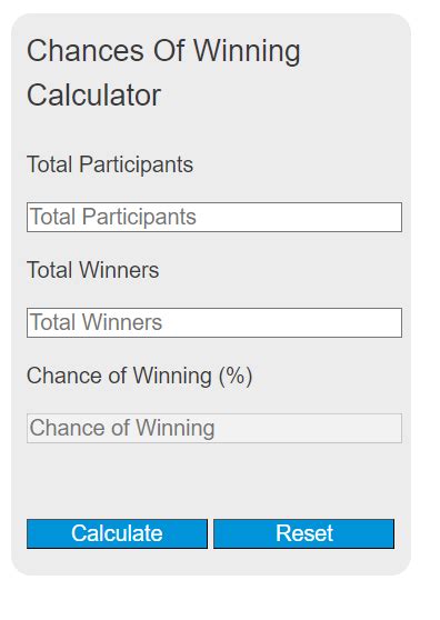chances of winning calculator.